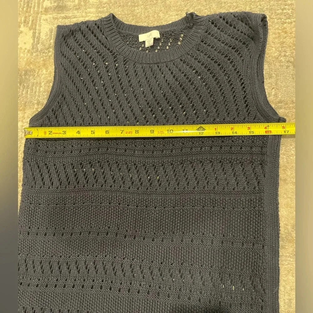 J Jill Sweater Vest Women XS Navy Blue Pullover Tunic Boho Classic Casual EUC - Picture 9 of 9